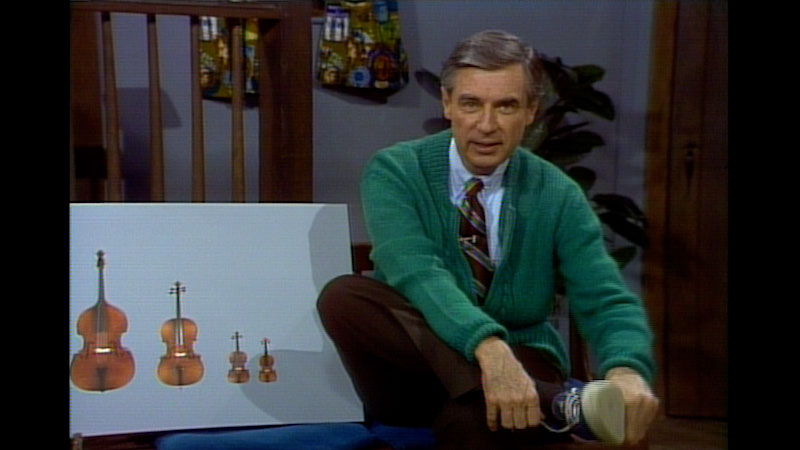 Still image from: Mister Rogers’ Neighborhood: Learning About String Music and Practicing Talents