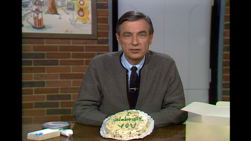 Still image from: Mister Rogers’ Neighborhood: Celebrating You With a Candle-Lit Cake and a Comet