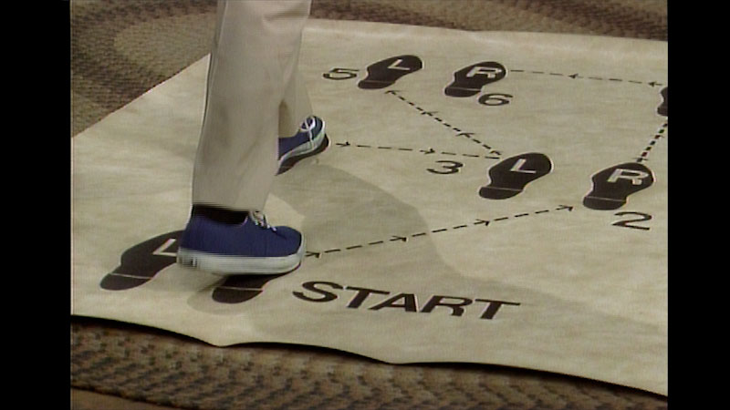 Still image from: Mister Rogers’ Neighborhood: Dancing With a Step Mat and Exploring the Joy of Movement