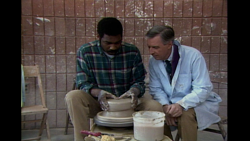 Still image from: Mister Rogers’ Neighborhood: Making Pots From Clay and Learning About Art