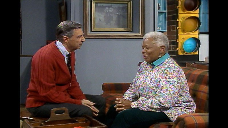 Still image from: Mister Rogers’ Neighborhood: Pretending to Be an Elephant and Playing the Kazoo