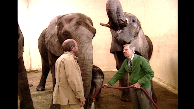 Still image from: Mister Rogers’ Neighborhood: Visiting Elephants and Learning How Backpacks Are Made
