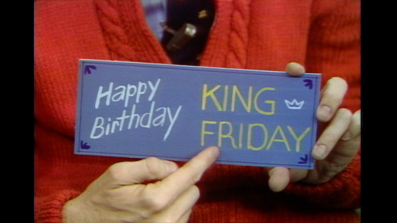 Still image from: Mister Rogers’ Neighborhood: Making Birthday Signs and Preparing a Royal Celebration