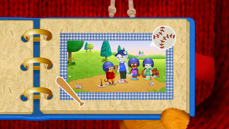 Still image from: Daniel Tiger's Neighborhood: Daniel Plays T-ball / Max Plays at the Library
