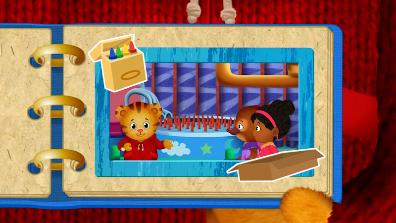 Still image from: Daniel Tiger's Neighborhood: Daniel Helps at the Crayon Factory / Miss Elaina Swims