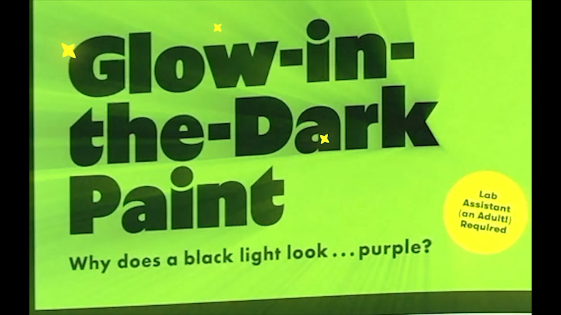 Still image from: Emily's Science Lab: Glow in the Dark Paint - Glow Science Experiment for Kids