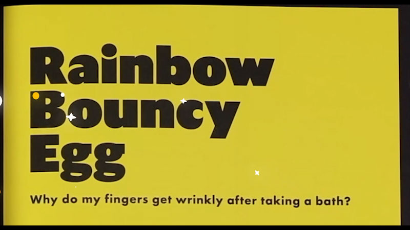 Still image from: Emily's Science Lab: Rainbow Bouncy Egg