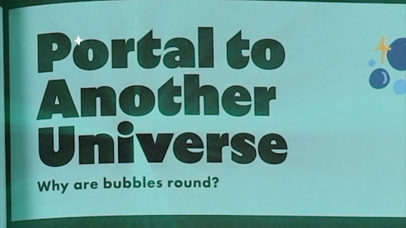 Still image from: Emily's Science Lab: Hole in a Bubble Trick