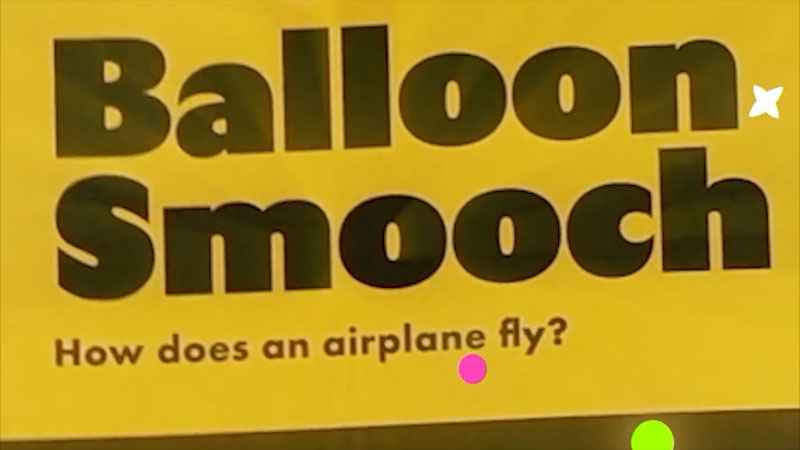 Still image from: Emily's Science Lab: Balloon Bernoulli Experiment