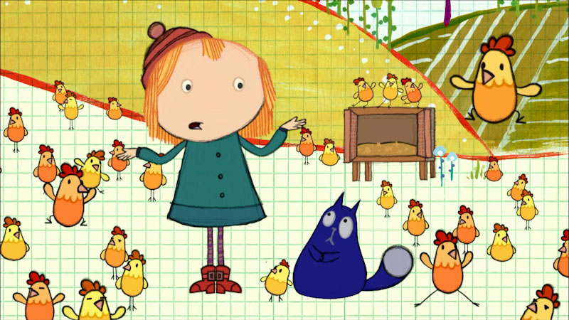 Still image from: Peg + Cat: The Chicken Problem / The Space Creature Problem