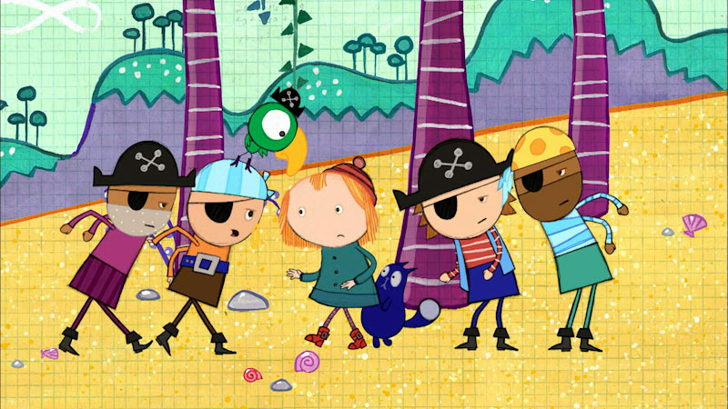 Still image from: Peg + Cat: The Pirate Problem / The Sleepover Problem