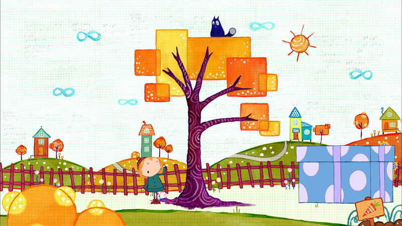 Still image from: Peg + Cat: The Tree Problem / Another Tree Problem