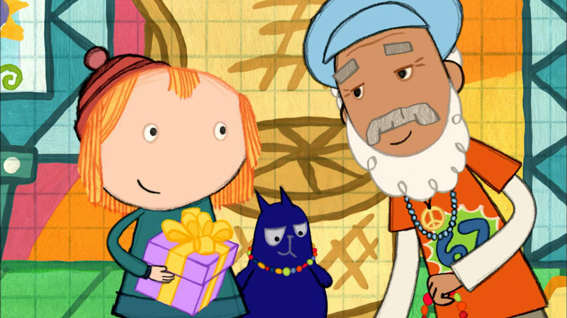 Still image from: Peg + Cat: The Groovy Sixties Problem / Bad Jack is Back