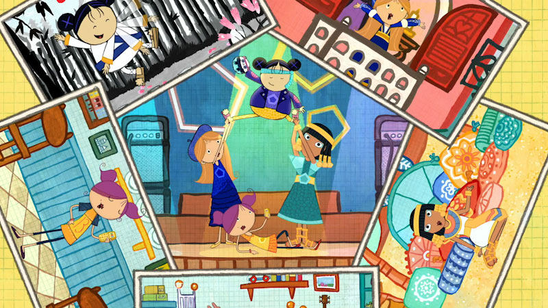 Still image from: Peg + Cat: The Pentagirls Problem / The Tree Problem of National Importance