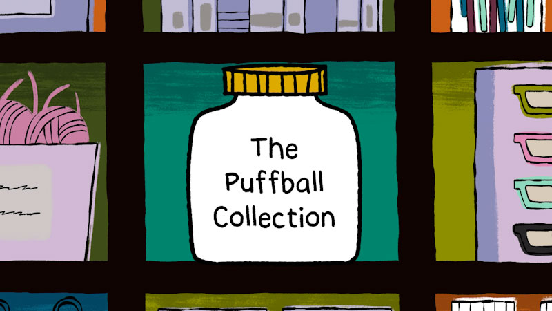 Still image from: Carl the Collector: The Puffball Collection / The Bottle Cap Collection
