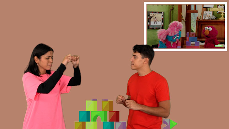 Still image from: Plaza Sésamo in ASL: Expressing Grief Through Play (Spanish)