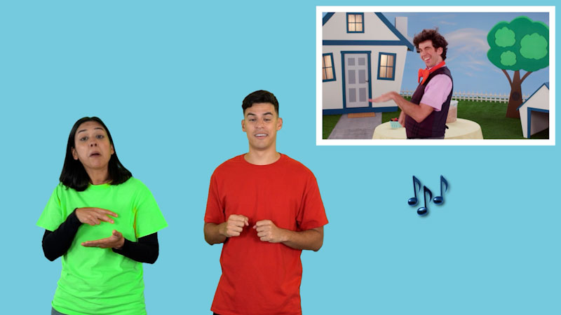 Still image from: Plaza Sésamo in ASL: El mundo de Elmo - Rutinas para la mañana (Spanish)