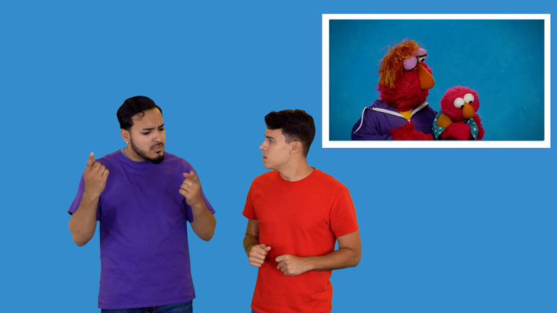 Still image from: Plaza Sésamo in ASL: Sésamo: Sentimientos grandes (Spanish)