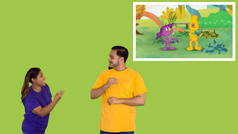 Still image from: Plaza Sésamo in ASL: Elmo siente envidia | Grandes Emociones (Spanish)